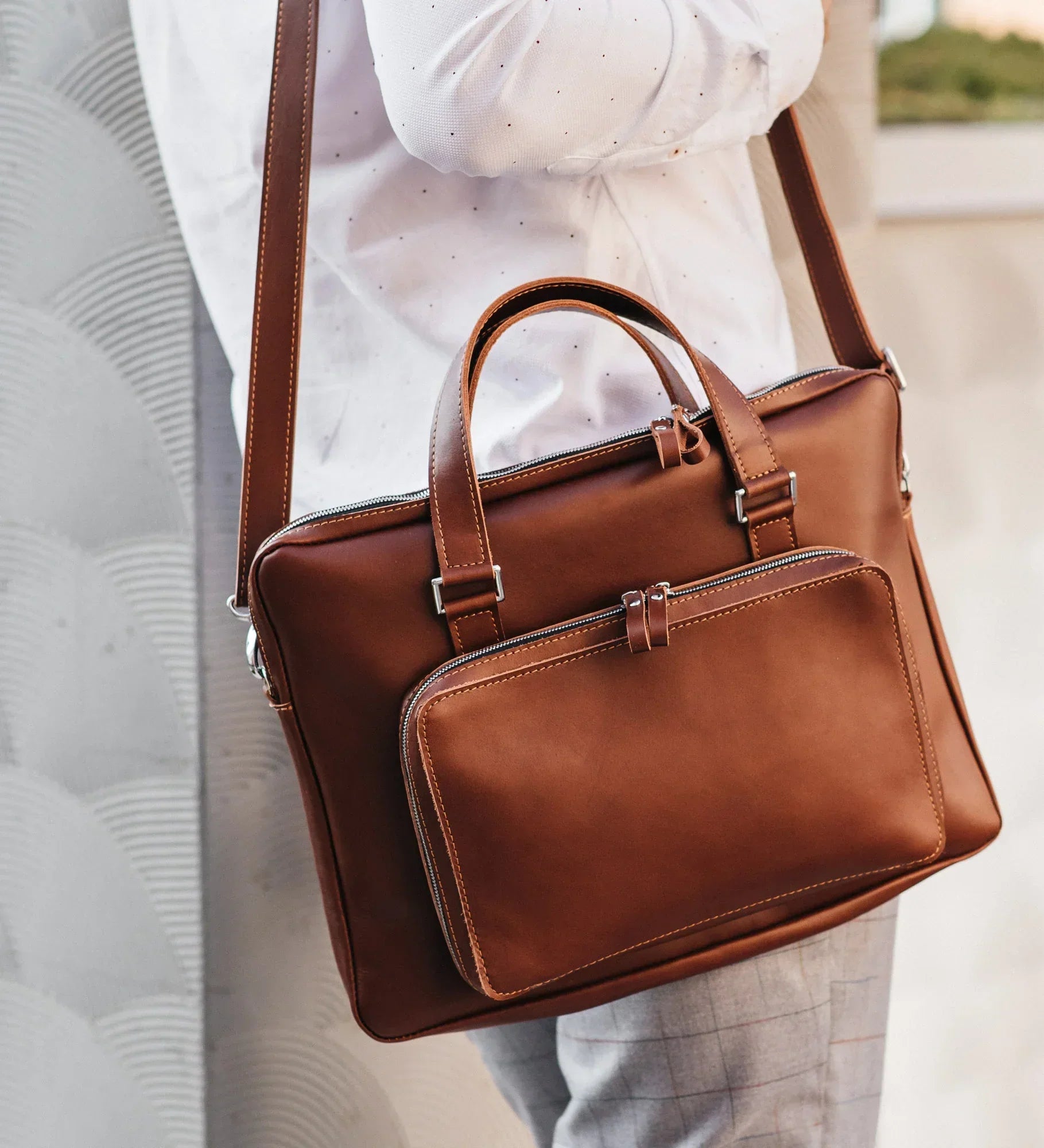 Business Leather Set – Briefcase & Notebook Cover with Practical Gifts