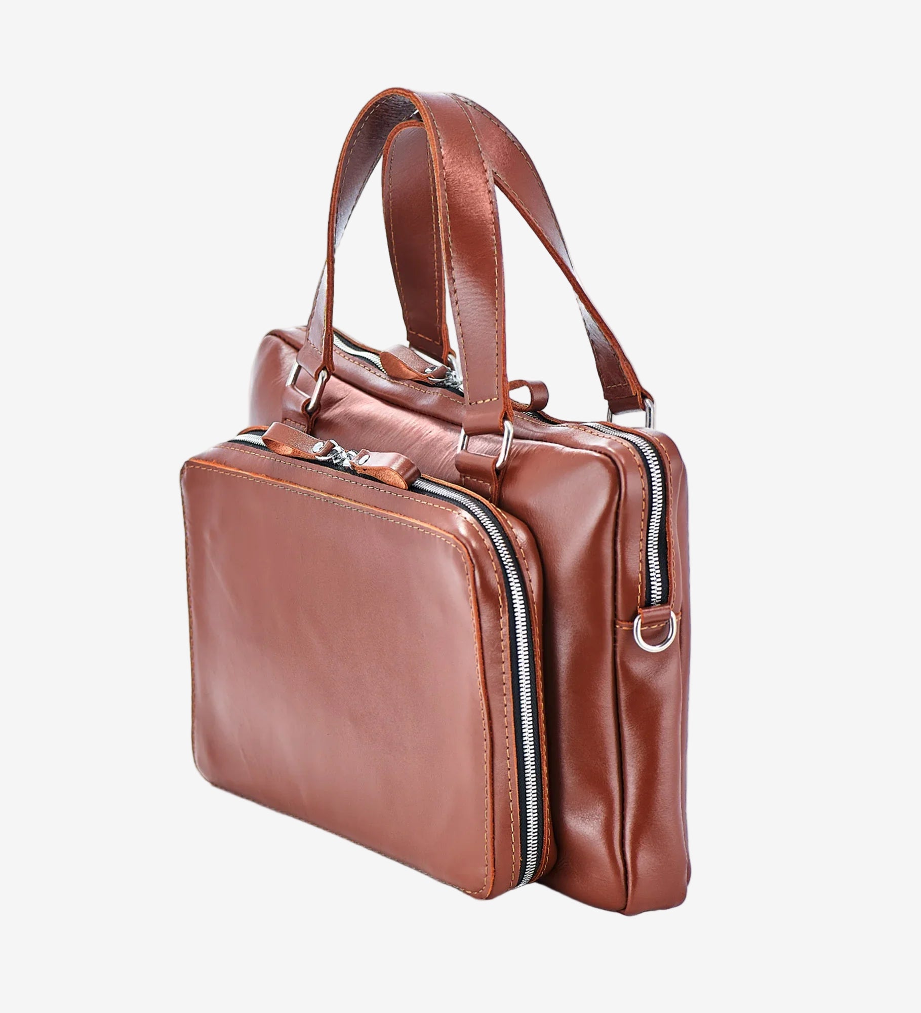 Leather Laptop Briefcase with Organizer – Smooth Finish