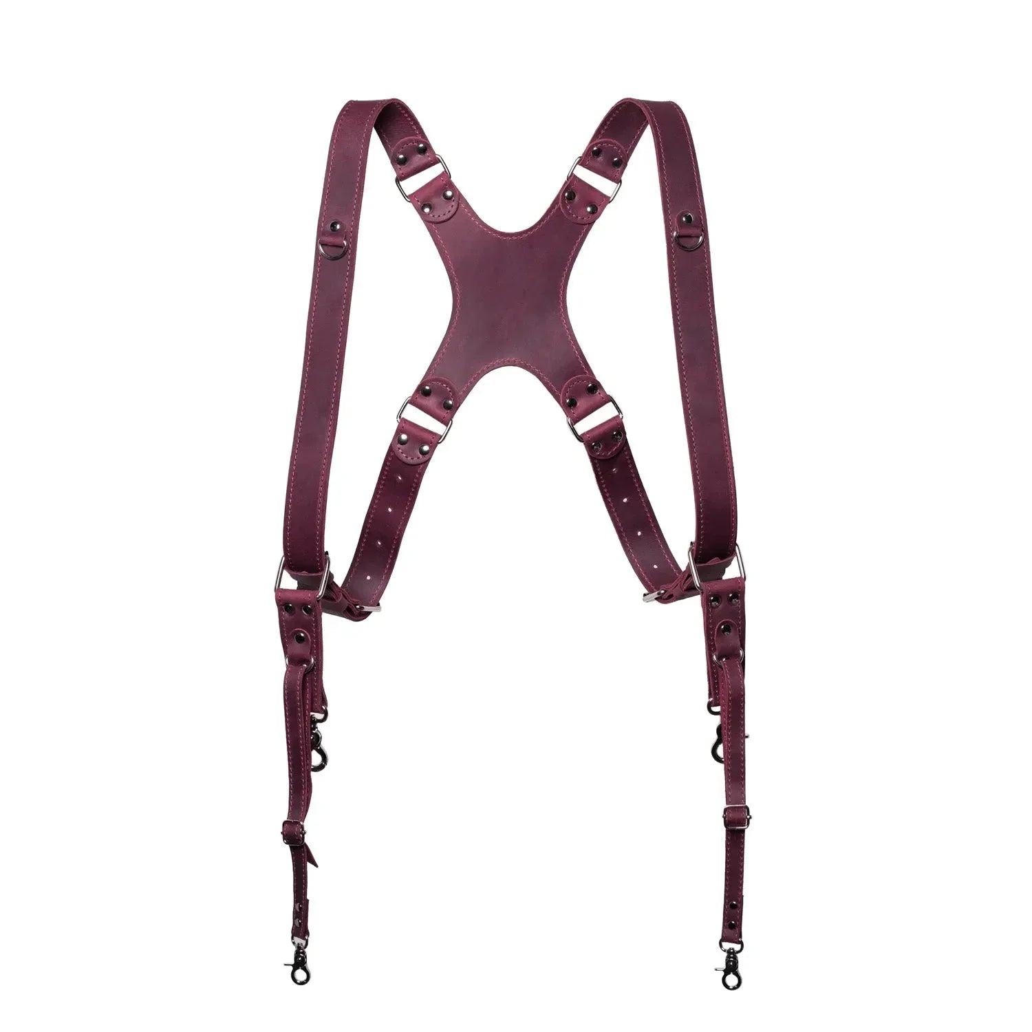 Dual Camera Harness – Matte Leather with Custom Logo Option