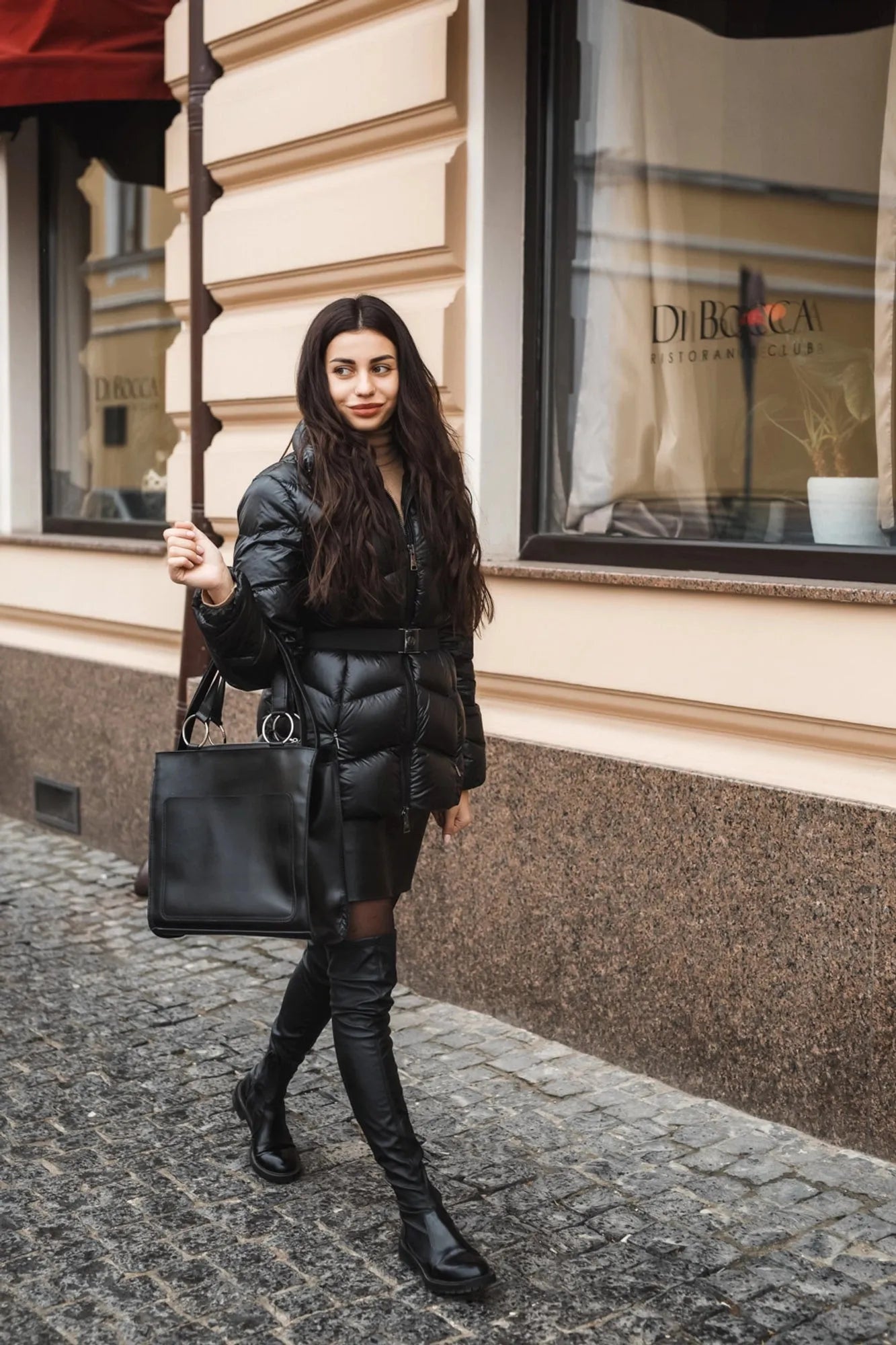 Leather Hadle Tote Bag - Confident | Smooth Black - Wenderfarer