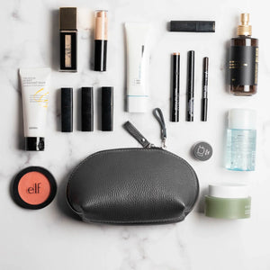 Full Grain Leather Makeup Bag for Women | Mirana