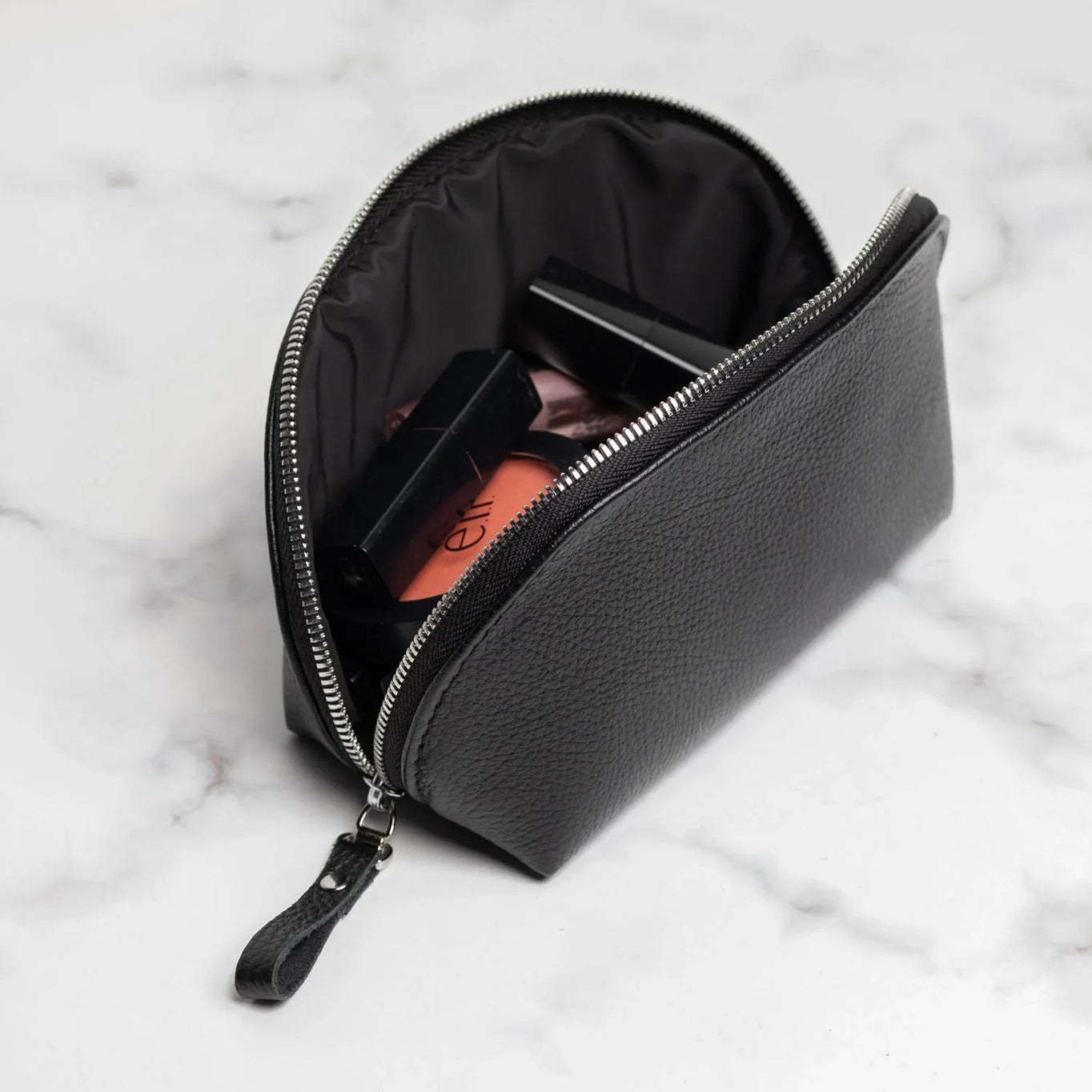 Full Grain Leather Makeup Bag for Women | Mirana