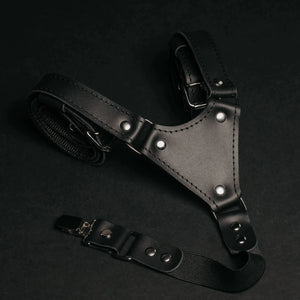 Genuine Leather Suspenders for Men's with Buckle | Black - Wenderfarer