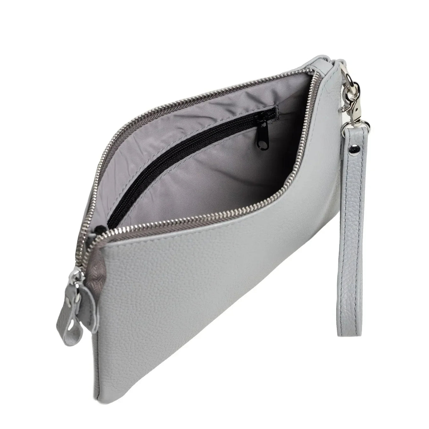 Grainy Leather Clutch with Zipper – 3 Sizes