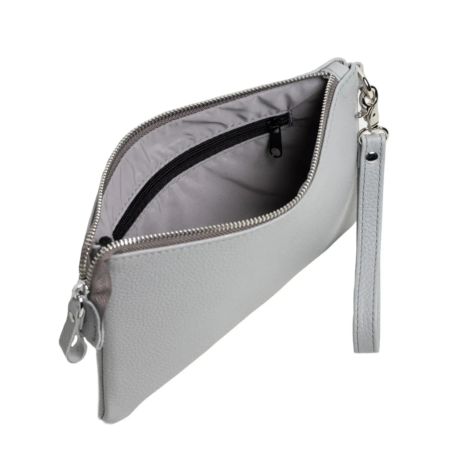 Grainy Leather Clutch with Zipper – 3 Sizes