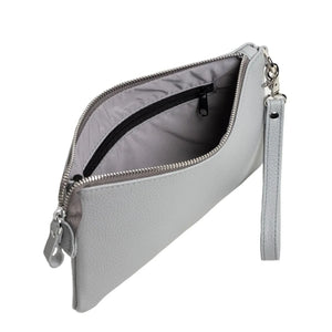 Grainy Leather Clutch with Zipper – 3 Sizes