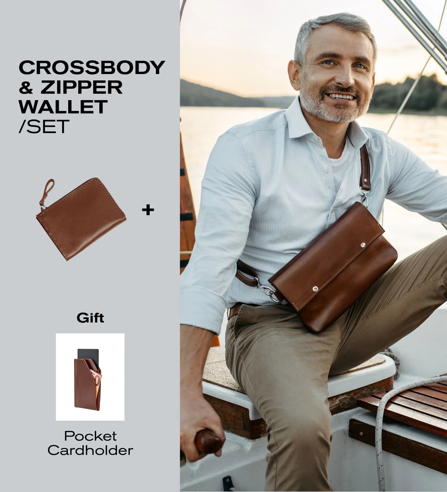 Everyday Set – Waist & Crossobdy Bag, Zipper Wallet + Bonus Cardholder