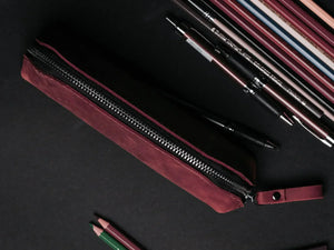 Zippered Pencil Pouch – Distressed Leather Organizer