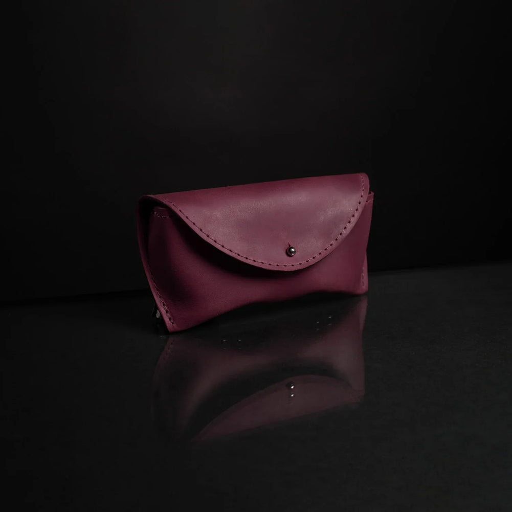 Handmade Waxed Matte Leather Case for Sunglasses