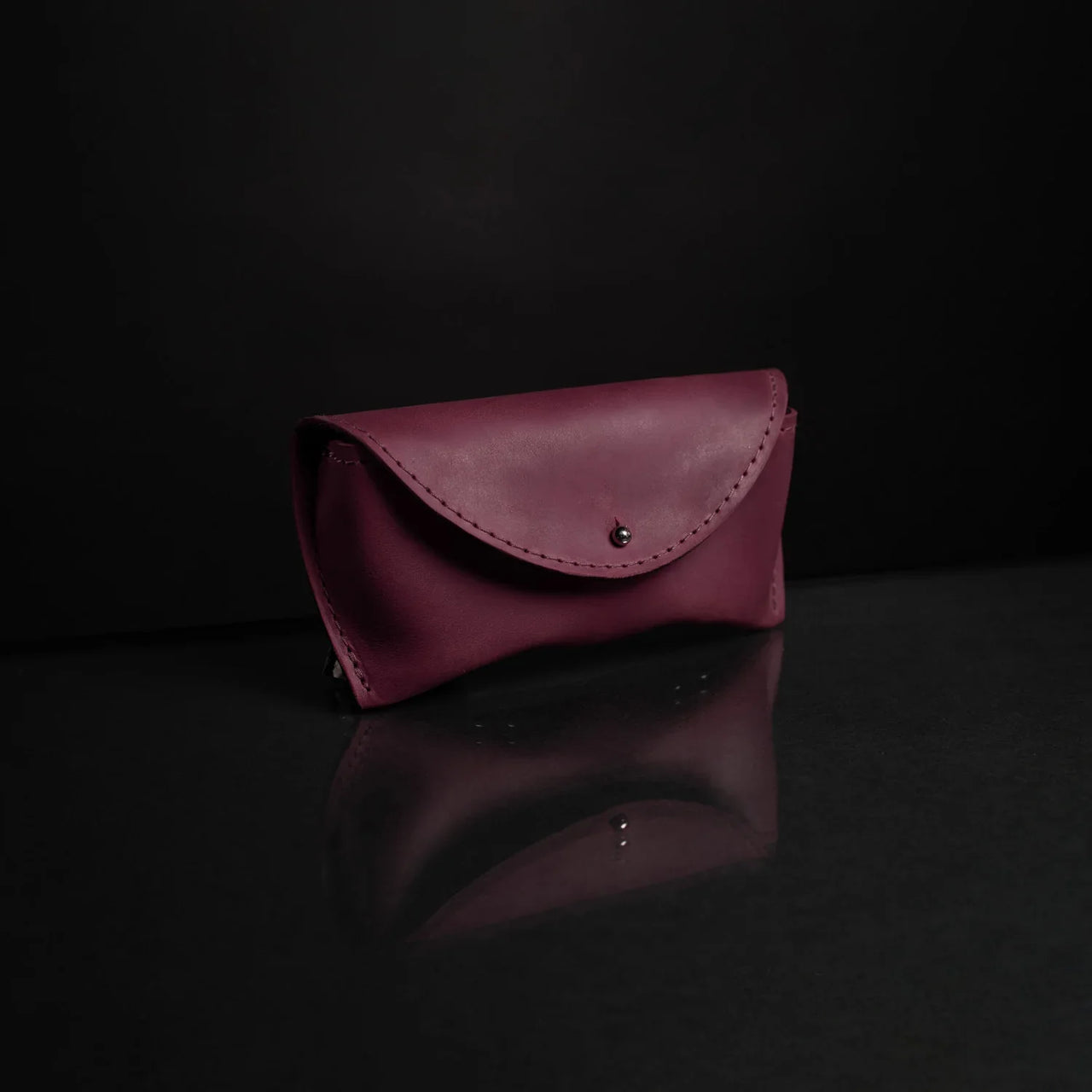Handmade Waxed Matte Leather Case for Sunglasses