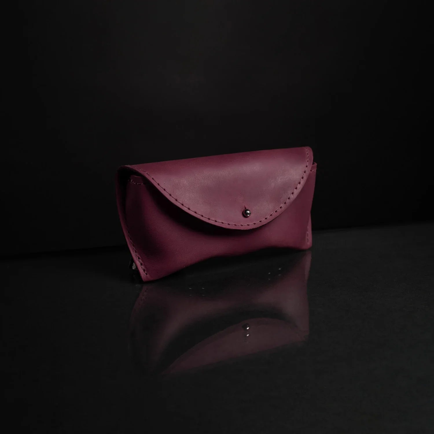 Handmade Waxed Matte Leather Case for Sunglasses