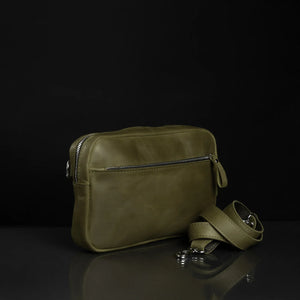 Zippered Leather Crossbody Bag for Men and Women | Orson