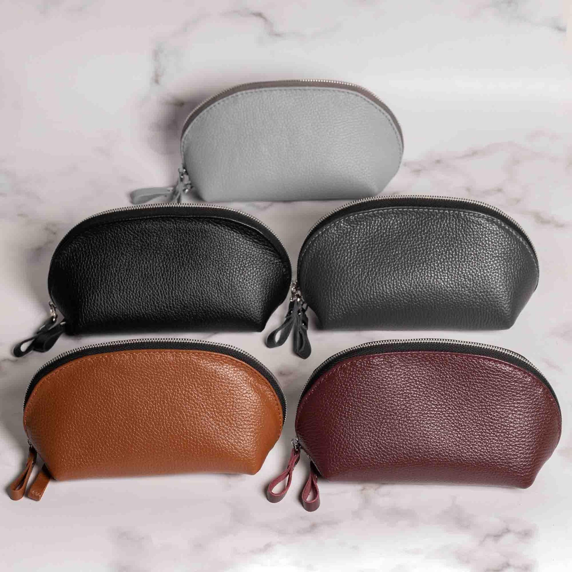 Full Grain Leather Makeup Bag for Women | Mirana