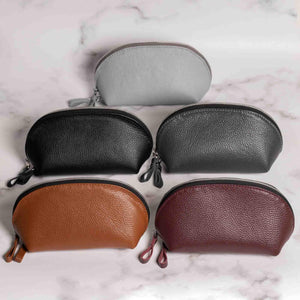 Full Grain Leather Makeup Bag for Women | Mirana
