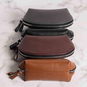 Full Grain Leather Makeup Bag for Women | Mirana