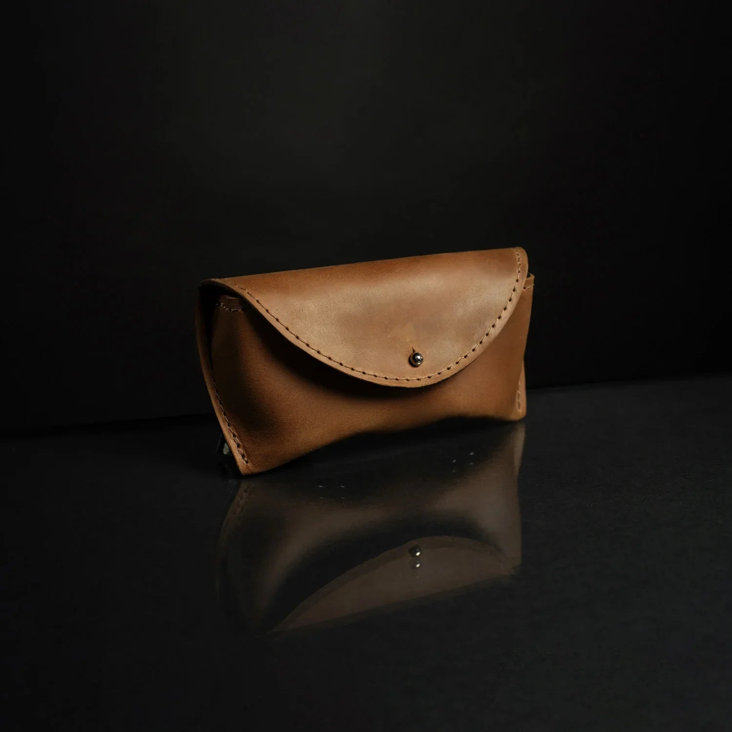 Handmade Waxed Matte Leather Case for Sunglasses