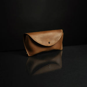 Handmade Waxed Matte Leather Case for Sunglasses