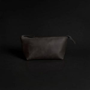 Leather Cosmetic Travel Bag – Matte Waxed Finish | Allure