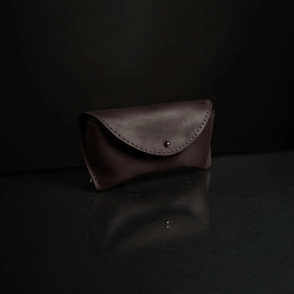 Handmade Waxed Matte Leather Case for Sunglasses