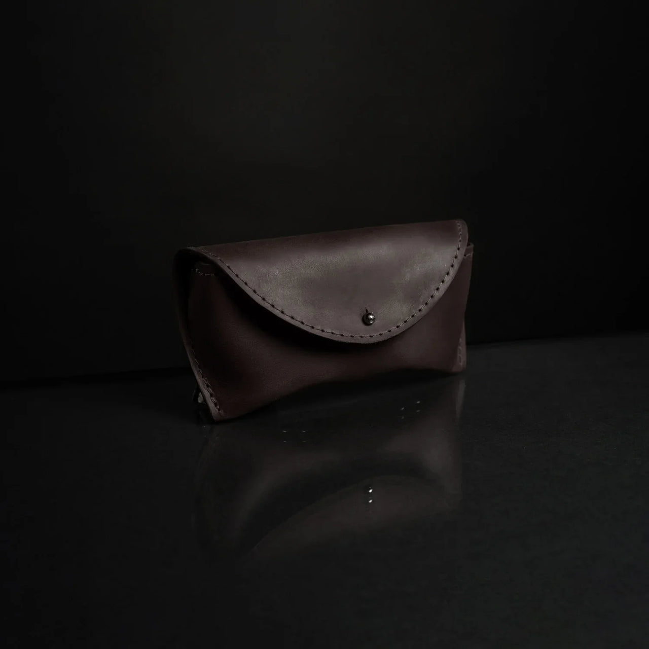 Handmade Waxed Matte Leather Case for Sunglasses