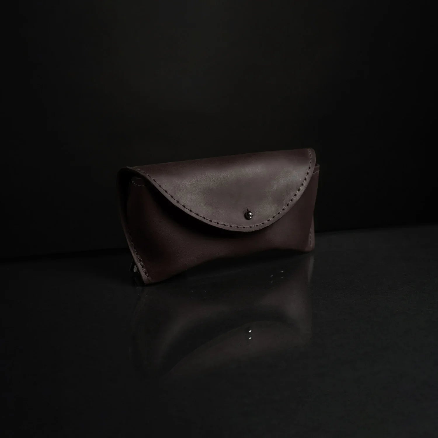 Handmade Waxed Matte Leather Case for Sunglasses