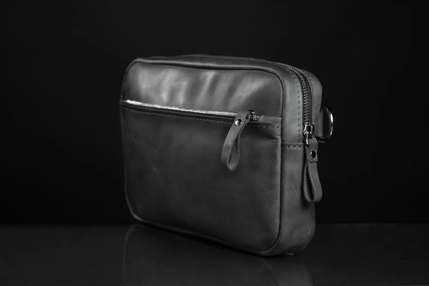 Zippered Leather Crossbody Bag for Men and Women | Orson