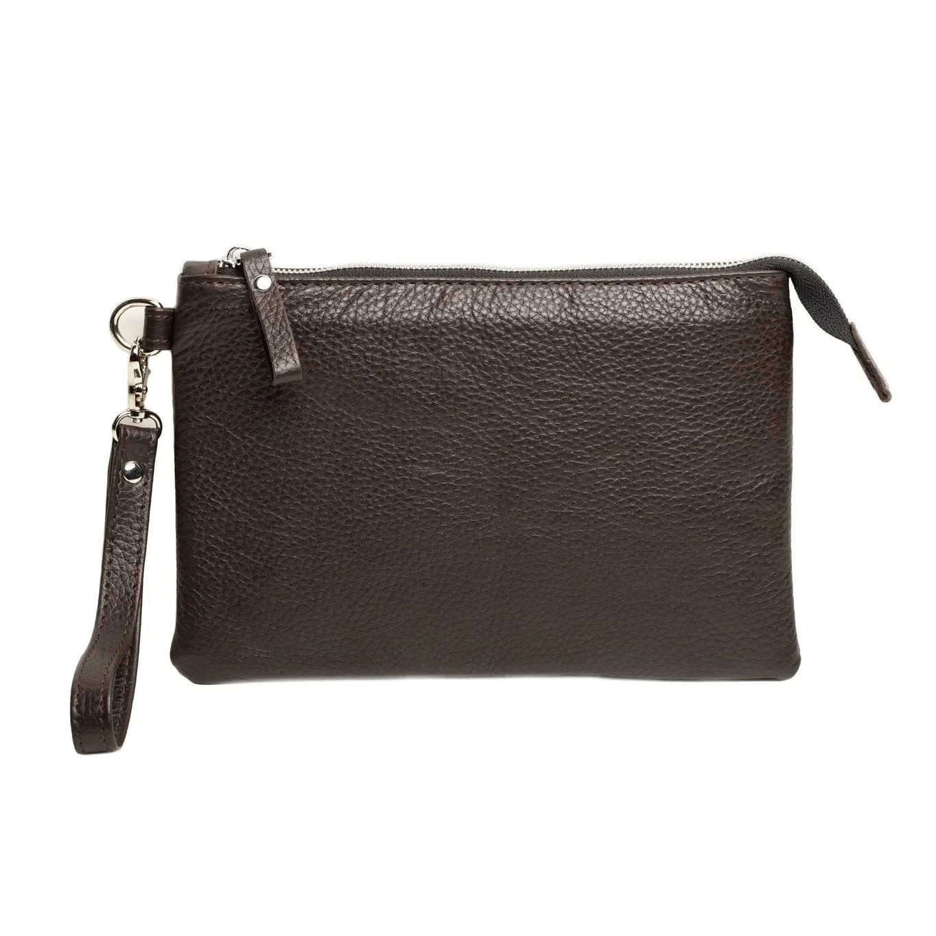 Grainy Leather Clutch with Zipper – 3 Sizes