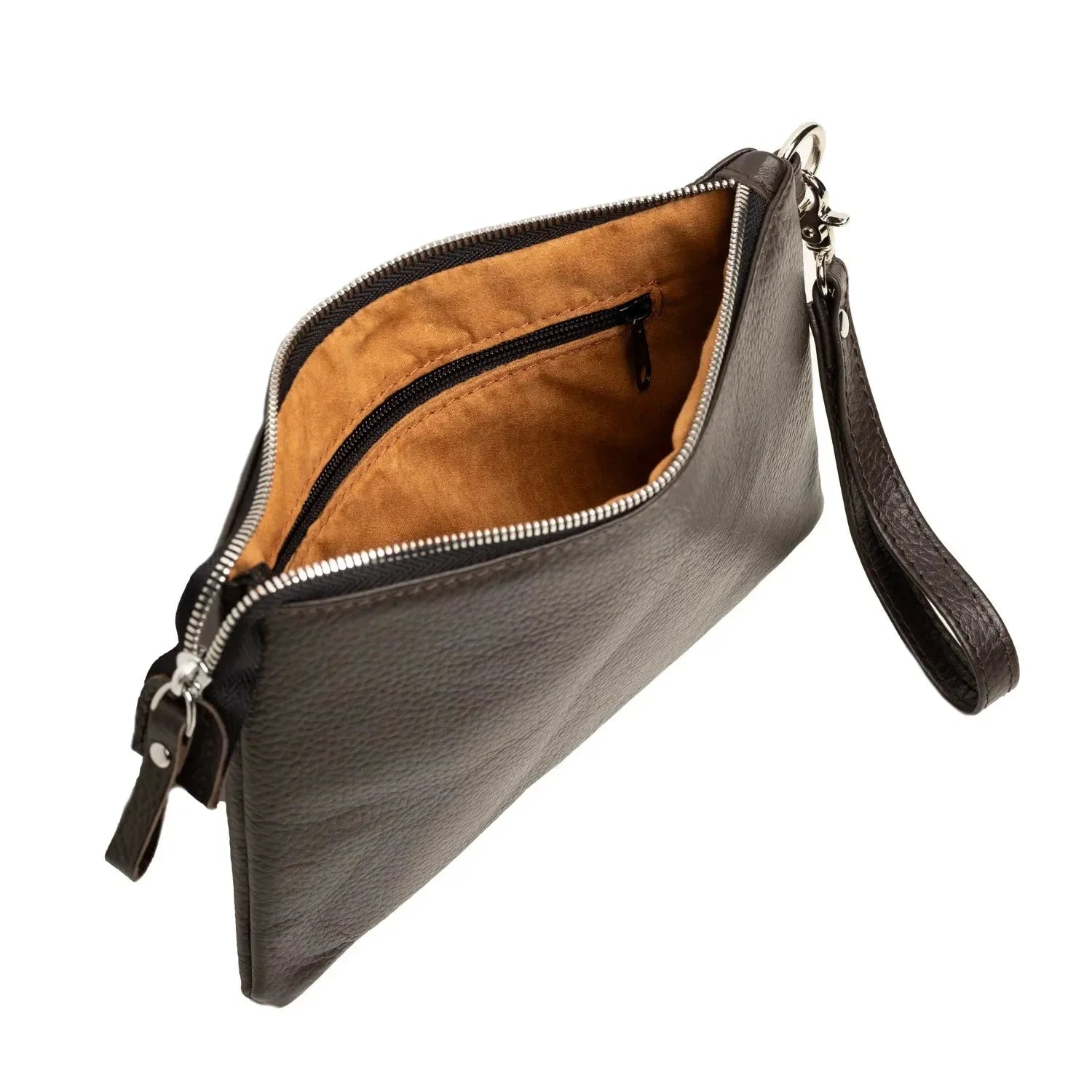 Grainy Leather Clutch with Zipper – 3 Sizes