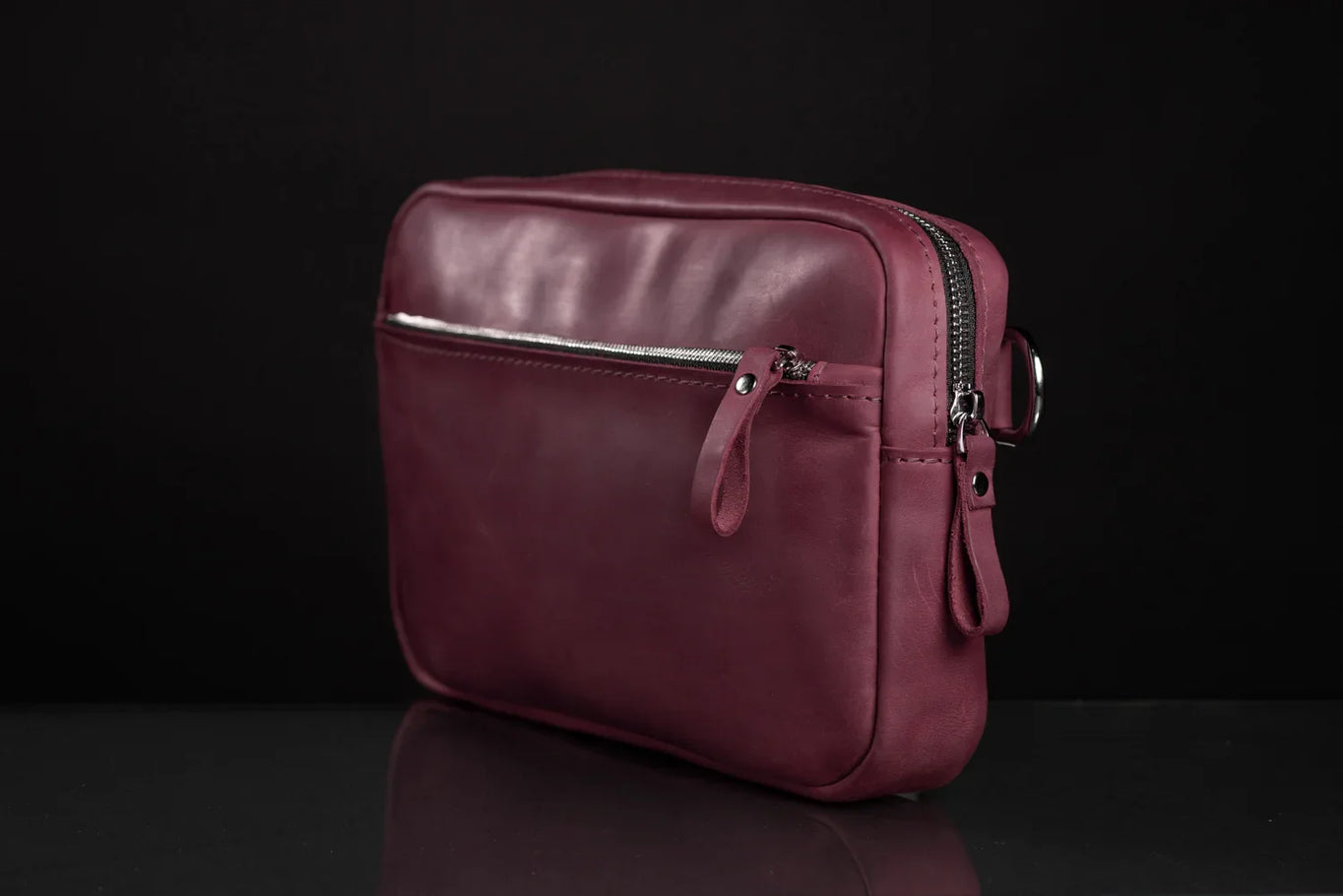 Zippered Leather Crossbody Bag for Men and Women | Orson
