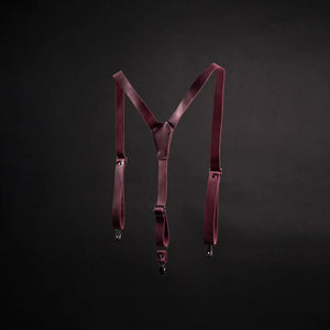 Y-Back Matte Leather Suspenders for Men – Rustic Style
