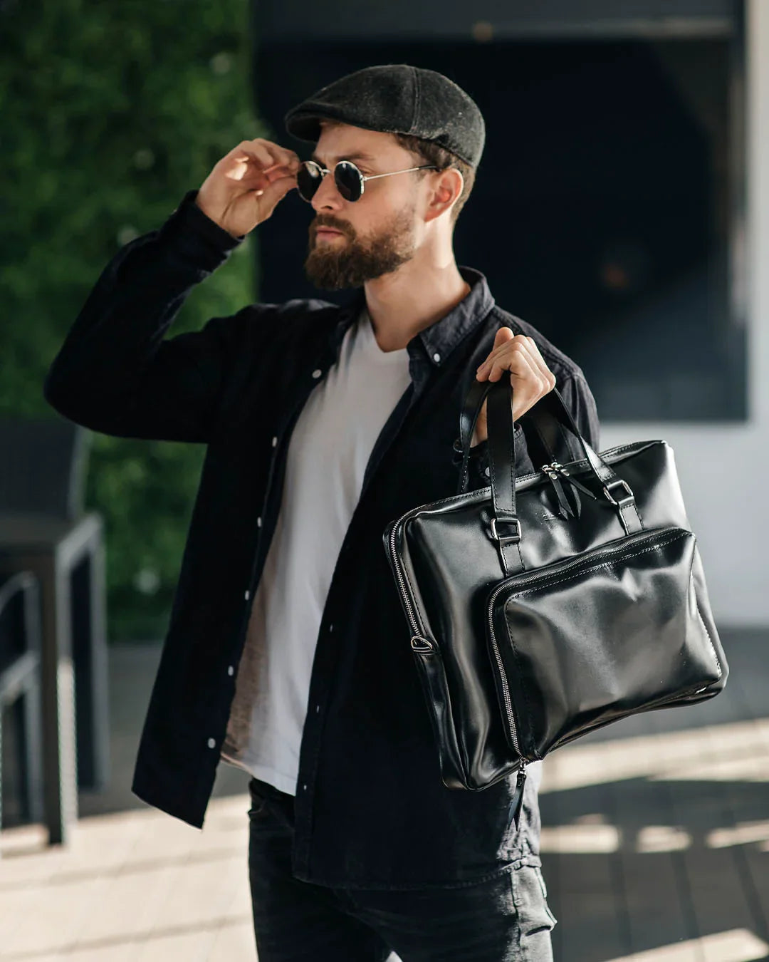 Leather Laptop Briefcase with Organizer – Smooth Finish