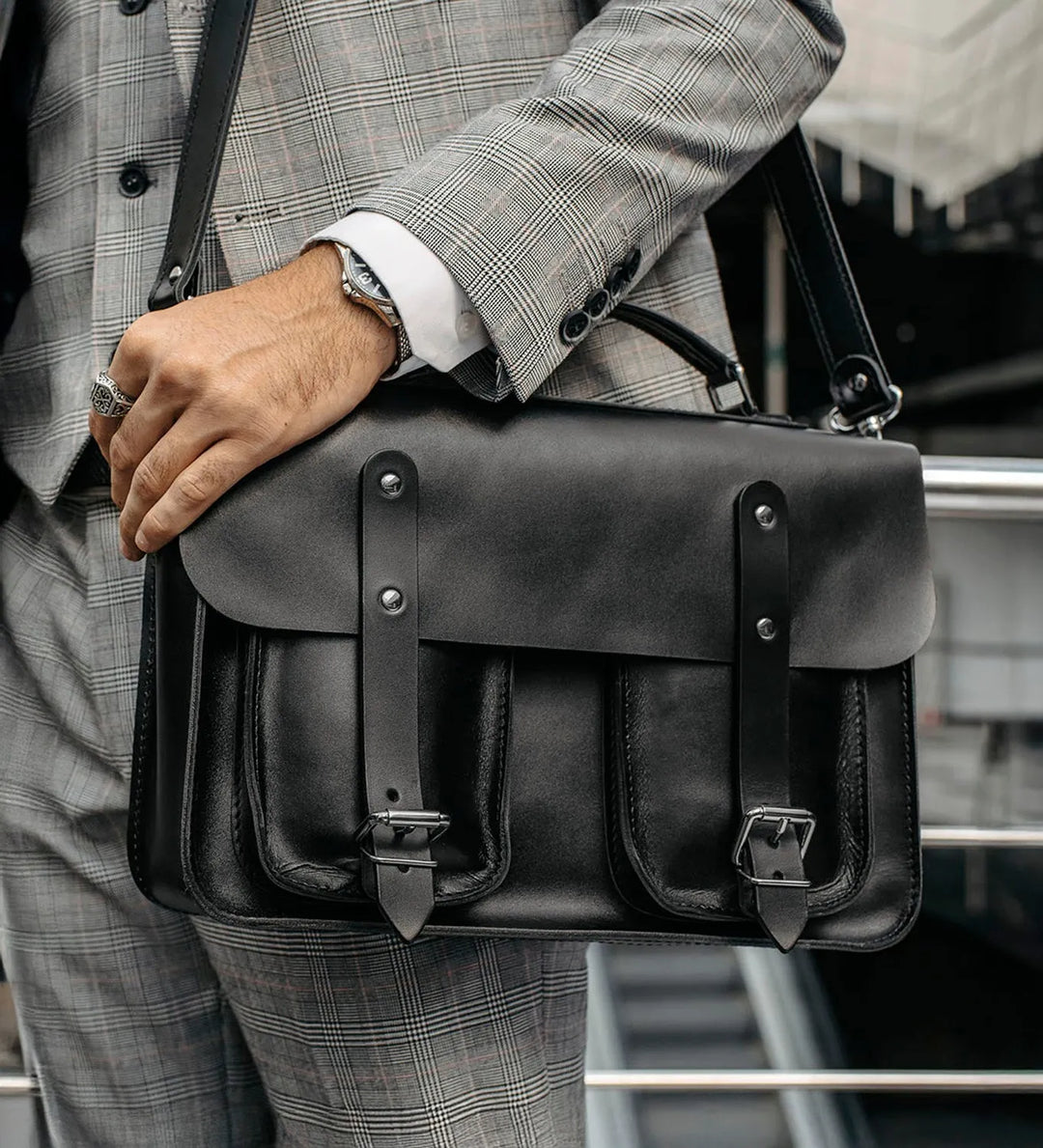 Leather Satchel Bag for Men – Work & Laptop Briefcase | Barrister