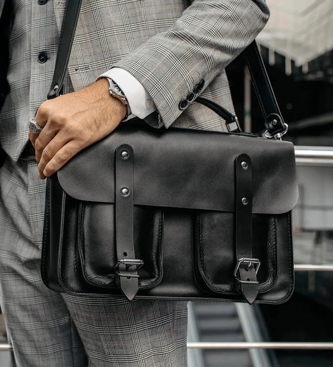 Leather Satchel Bag for Men – Work & Laptop Briefcase | Barrister