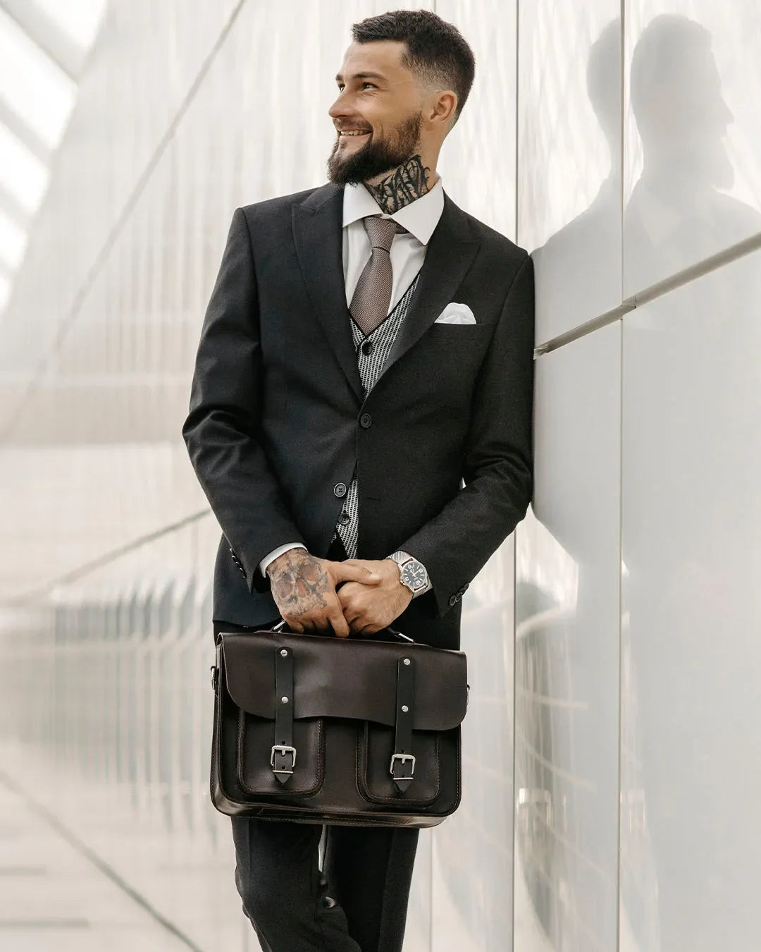 Leather Satchel Bag for Men – Work & Laptop Briefcase | Barrister