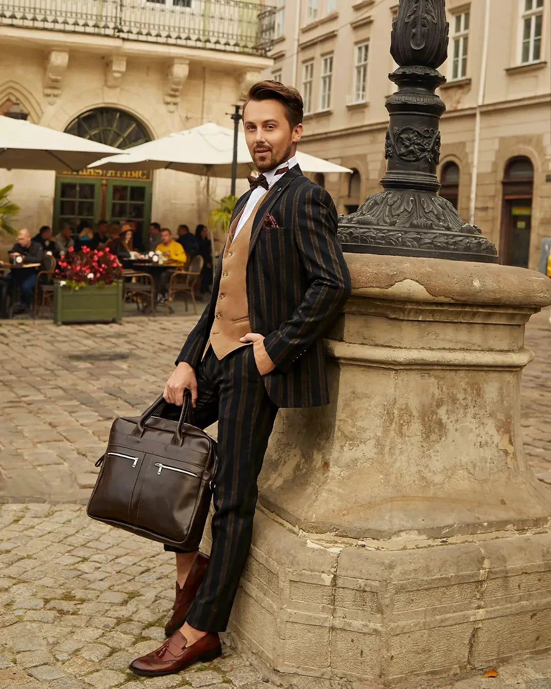 Men's Zippered Leather Briefcase – Work & Everyday Laptop Bag