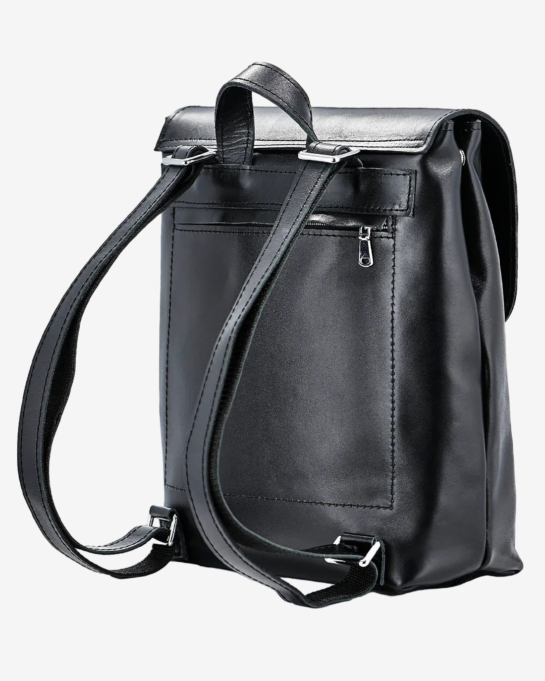 backpack womens leather black everyday Women's Leather Backpack with Flap Closure – Everyday Style & Comfort