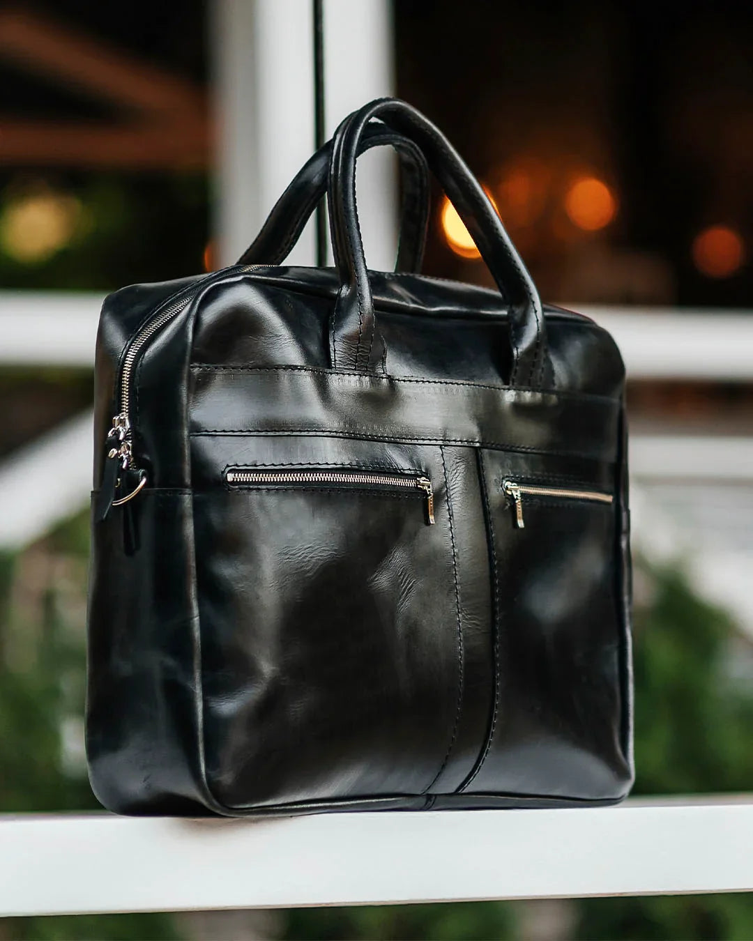 Men's Zippered Leather Briefcase – Work & Everyday Laptop Bag