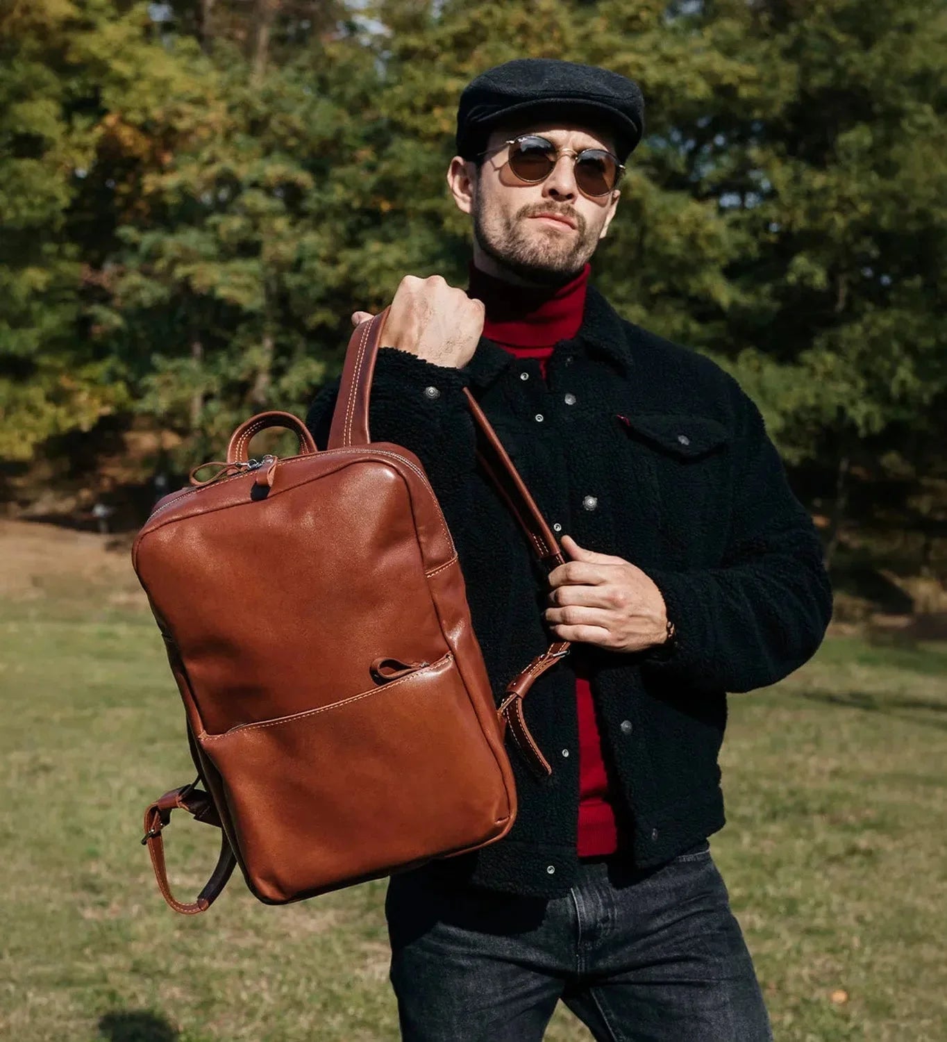 Smooth Leather Backpack for Everyday – fits Laptop 15.6/17'' | Nomad