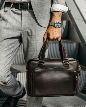 Leather Laptop Briefcase with Organizer – Smooth Finish