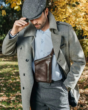 Smooth Leather Sling Bag for Men's | Hidden