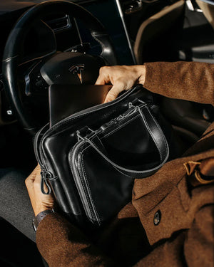 Leather Laptop Briefcase with Organizer – Smooth Finish