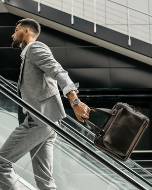 Leather Laptop Briefcase with Organizer – Smooth Finish