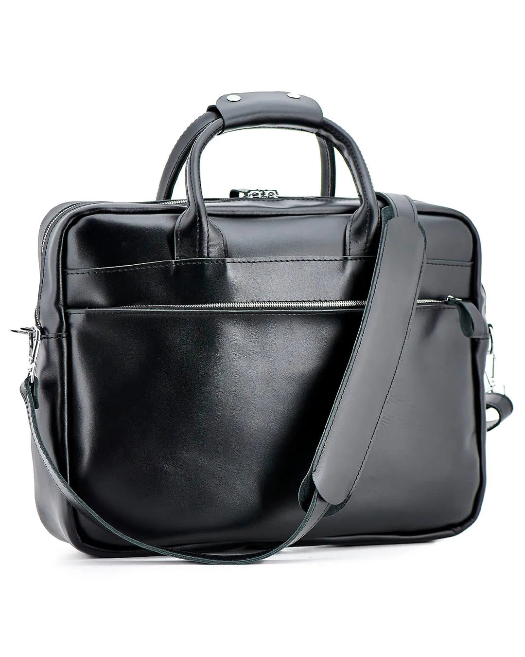 Men's Zippered Leather Briefcase – Work & Everyday Laptop Bag