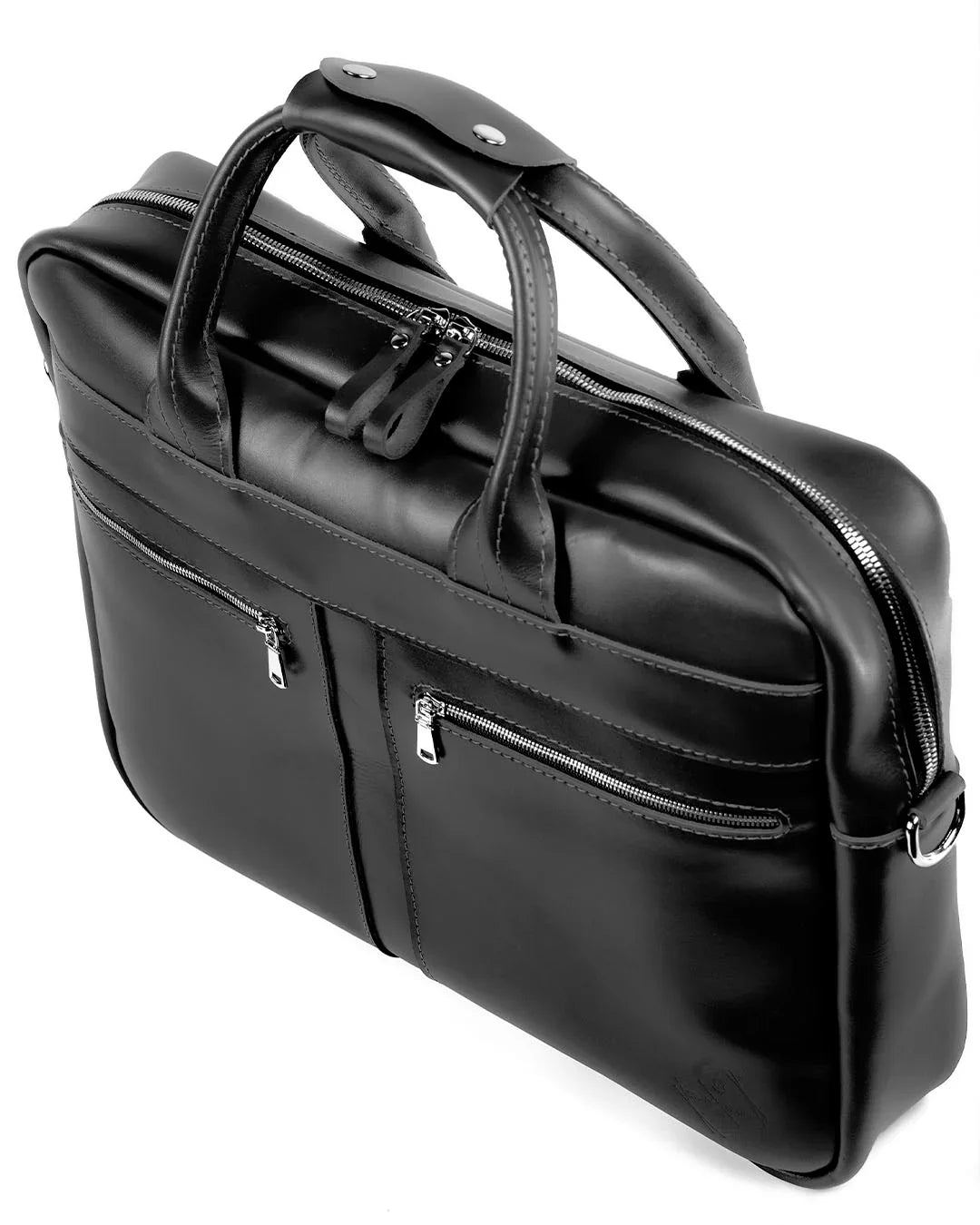 Men's Zippered Leather Briefcase – Work & Everyday Laptop Bag