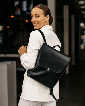 Women's Leather Backpack with Flap Closure – Everyday Style & Comfort | Ember