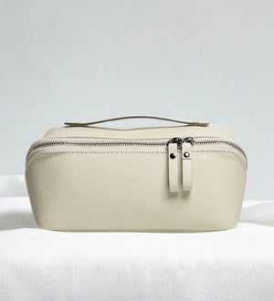 Full Grain Leather Cosmetic Bag – Travel Makeup Organizer | BeautyBox