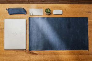 Crazy Horse Leather Desk Pad – Rustic Desk Mat for Office or Home