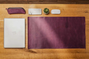 Crazy Horse Leather Desk Pad – Rustic Desk Mat for Office or Home