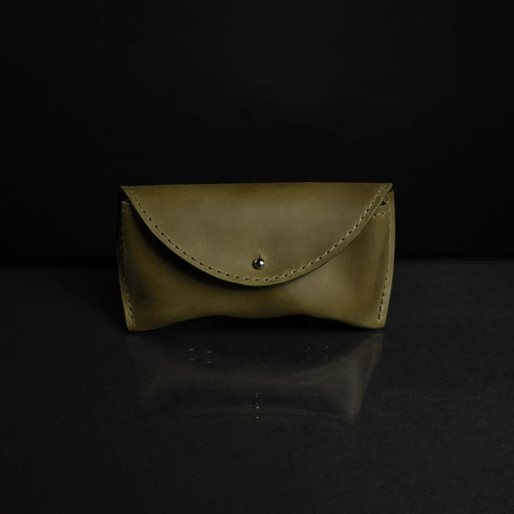 Handmade Waxed Matte Leather Case for Sunglasses