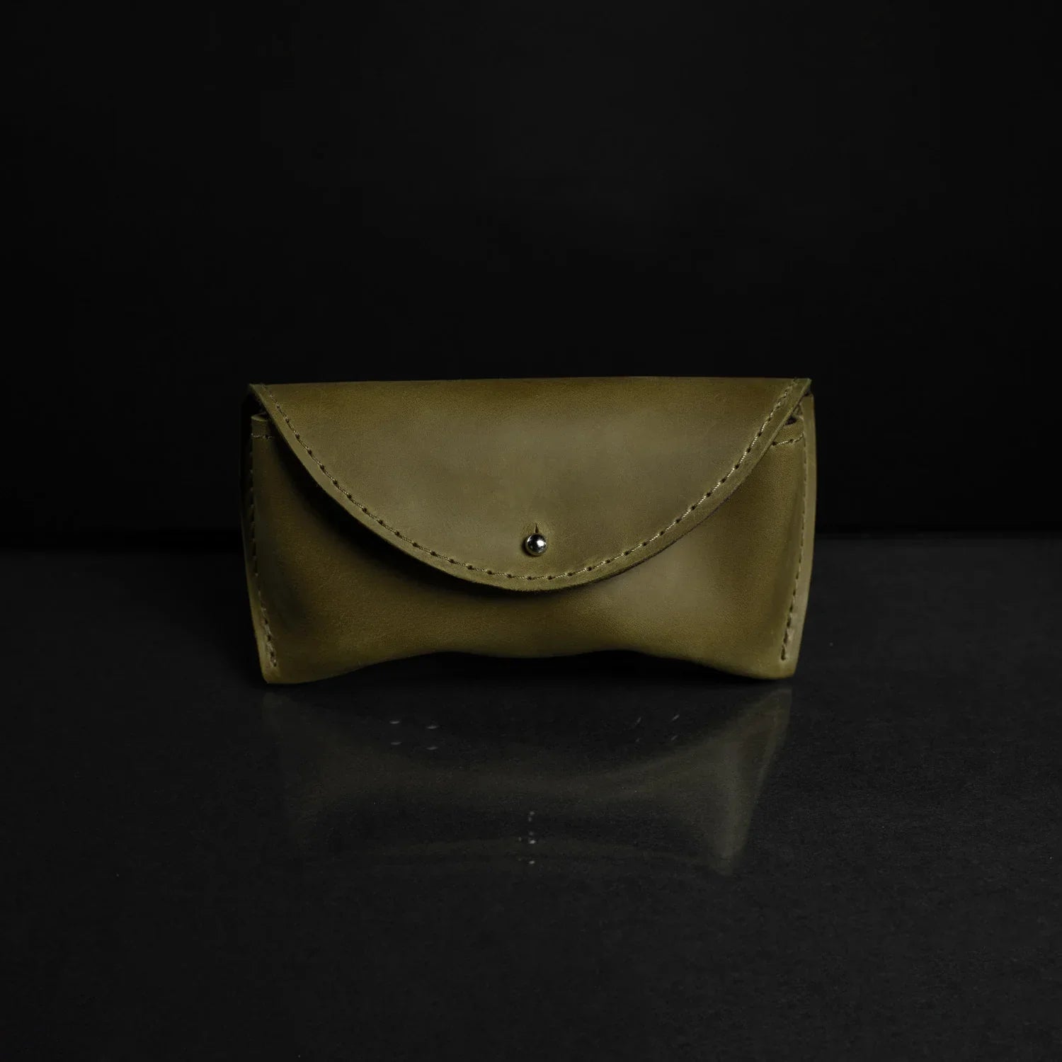Handmade Waxed Matte Leather Case for Sunglasses